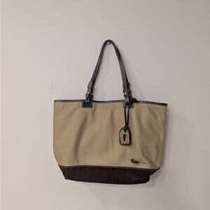 Tan and Brown Dooney & Bourke Shoulder Bag with Leather Accents